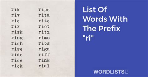 words that end with ri